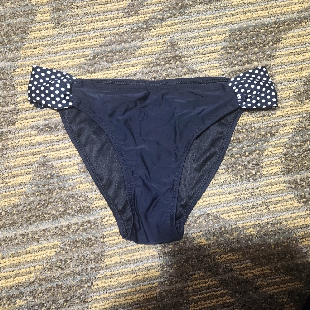 Swim Bottoms, Wet Seal, Sz Med. - Black/ Polka Dot